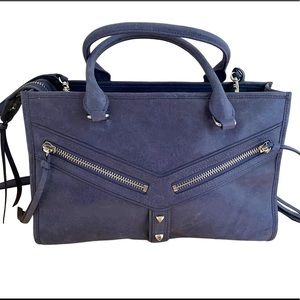 Botkier Blue Leather Handbag Silver Accents